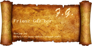 Friesz Gábor névjegykártya